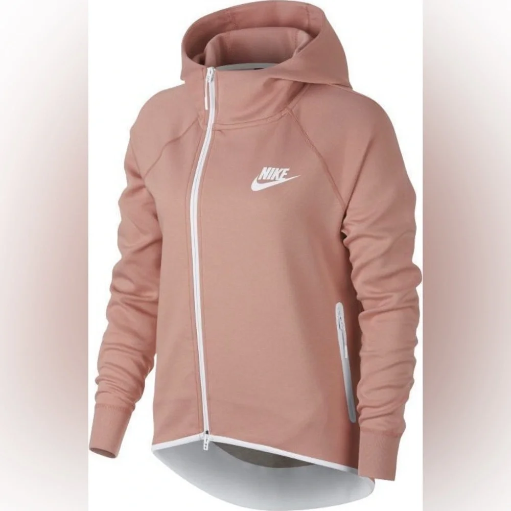 Nike Tech Fleece Full-Zip Cape Hoodie Women’s XSmall Pink Athletic Casual